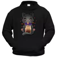 Motiv: Hoodie Classic - Bubbletea Katze - bestimme auf Wunsch Details wie Produkt, Grösse, Farbe und Position selbst ! Motiv: Hoodie Classic - Bubbletea Katze