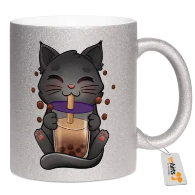 Motiv: Tasse Sparkle - Bubbletea Katze