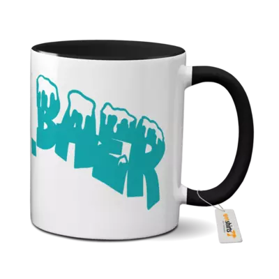 Motiv: Tasse farbig - Logo Türkis