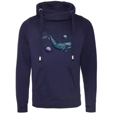 Motiv: Cross Neck Hoodie - gelaxy whale 