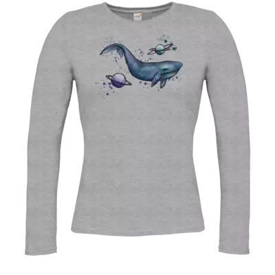 Motiv: Longsleeve Damen Organic - gelaxy whale 