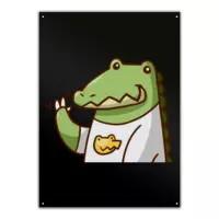 Motiv: Metallschild - Krokohallo - bestimme auf Wunsch Details wie Produkt, Grösse, Farbe und Position selbst ! Motiv: Metallschild - Krokohallo