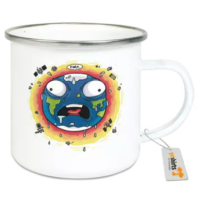 Motiv: Emaille-Tasse - Global Warming