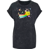 Motiv: Ladies Acid Washed Extended Shoulder Tee - Porzellans Traum- Meeries - bestimme auf Wunsch Details wie Produkt, Grösse, Farbe und Position selbst ! Motiv: Ladies Acid Washed Extended Shoulder Tee - Porzellans Traum- Meeries