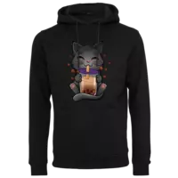 Motiv: Heavy Hoodie - Bubbletea Katze - bestimme auf Wunsch Details wie Produkt, Grösse, Farbe und Position selbst ! Motiv: Heavy Hoodie - Bubbletea Katze