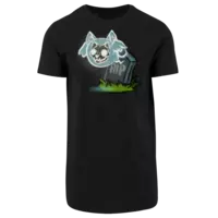 Motiv: Shaped Long Tee - Ghostcat - bestimme auf Wunsch Details wie Produkt, Grösse, Farbe und Position selbst ! Motiv: Shaped Long Tee - Ghostcat