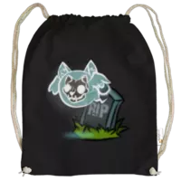 Motiv: Cotton Gymsac - Ghostcat - bestimme auf Wunsch Details wie Produkt, Grösse, Farbe und Position selbst ! Motiv: Cotton Gymsac - Ghostcat