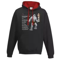 Motiv: Two-Tone Hoodie - Aventuria - Grimmiger Yeti - bestimme auf Wunsch Details wie Produkt, Grösse, Farbe und Position selbst ! Motiv: Two-Tone Hoodie - Aventuria - Grimmiger Yeti