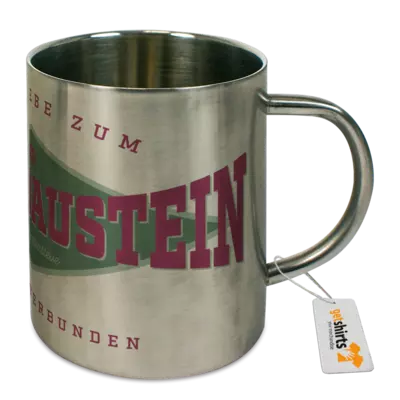 Motiv: Tasse Edelstahl - Aus Liebe zum Klemmbaustein (Pistachio Purple) 