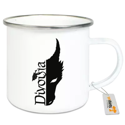 Motiv: Emaille-Tasse - Drachenkopf 