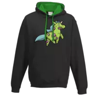 Motiv: Two-Tone Hoodie - Zombiehörnchen - bestimme auf Wunsch Details wie Produkt, Grösse, Farbe und Position selbst ! Motiv: Two-Tone Hoodie - Zombiehörnchen