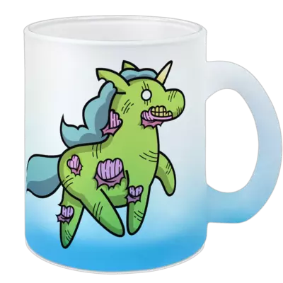 Motiv: Color Glas Mug - Zombiehörnchen 