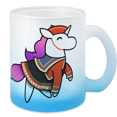 Motiv: Color Glas Mug - Peru Hörnchen