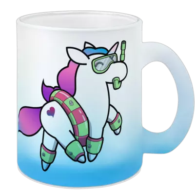 Motiv: Color Glas Mug - Beach Hörnchen
