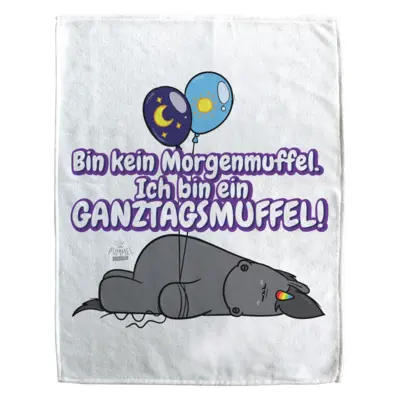 Motiv: Handtuch Fullprint - Grummeleinhorn - Ganztagsmuffel 