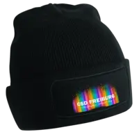 Motiv: Patch Beanie - CSD Freiburg Regenbogen - bestimme auf Wunsch Details wie Produkt, Grösse, Farbe und Position selbst ! Motiv: Patch Beanie - CSD Freiburg Regenbogen