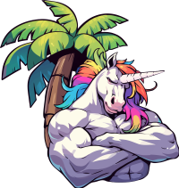 Motiv: Einhorn unter Palme